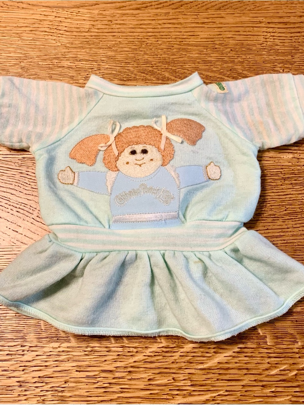Vintage Cabbage Patch Kids Doll Mint Green Portrait Dress